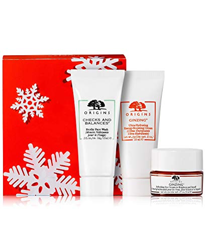 Origins Cleanse & Energize Set! Checks & Balances Face Wash, GinZing Eye Cream And Face Cream! Perfect Gift Set For Daily Facial Cleanser!