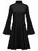 MiYang Turtleneck Loose Tunic Top Casual Swing High Waist Dress For Women With Bell Sleeves