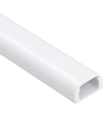 5ft White Cable Cord Cover Raceway – Corner Duct Wire Management, 1.69x0.90 In