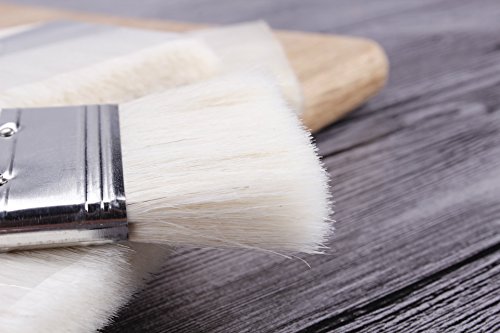 Lautechco 5Pcs Multipurpose Wool Paint Brush Wooden Handle Flour Sifter Oil Paint Utensil Art /Baking/Kitchen/Wooden Appliance Tools (2 inch)