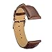 WOCCI 21mm Watch Band - Vintage Leather Watch Strap Dark Brown (Tone on Tone Stitching)