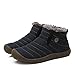 JINSHI Mens Waterproof Ankle Winter Warm Snow Boots with Fur