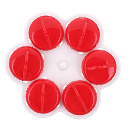 WM & MW Egg Cooker 6 Pack, Food Grade Silicone Egg Boiler Hard Soft Boiled Egg Cooker Kitchen Tool + Brush (6 Pcs)