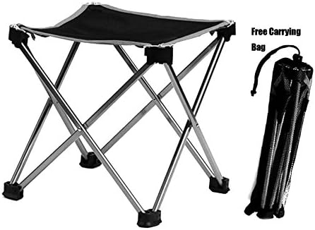 AIMAKE Folding Camp Mini Fishing Portable Chair for Hiking, Garden, Outdoor with Carrying Bag (Sliver)