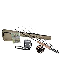 K & E Outfitters Drift Series 3 WT Pesca con Mosca trucha Rod y carrete Combo Paquete