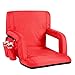 Sportneer Portable Stadium Seat Chair, Reclining Seat for Bleachers with Padded Cushion Shoulder Straps, Red