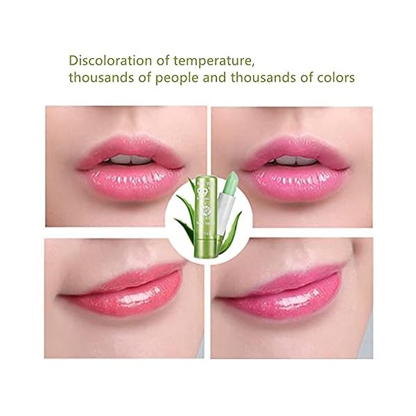 Moisturizing Lip Balm, Color Changing Lip Gloss Lipstick Beauty Tool Aloe Vera Lip Care Balm 3.5g