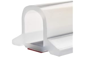 Duzzy 67 Inch Collapsible Shower Threshold Water Dam, Silicone Shower Water Stopper Barrier, Ideal for Wheelchair Accessible, Suitable for ADA Handicap Showers Bathroom(3.4 Ft, Translucent)