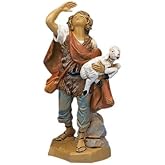 Fontanini by Roman Inc., Micah The Shepherd, 5" Shepherds Collection, Nativity Figure and Accessories, Hand Sculpted and Painted