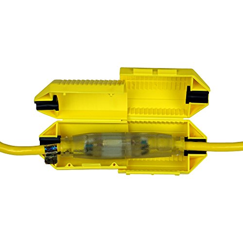 Cordsafe Extension Cord Connector with Water-Resistant Seal (Yellow) for Cord Management