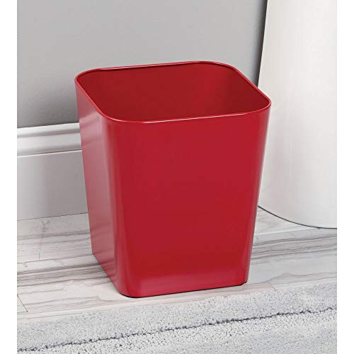 mDesign Decorative Metal Square Small Trash Can Wastebasket, Garbage