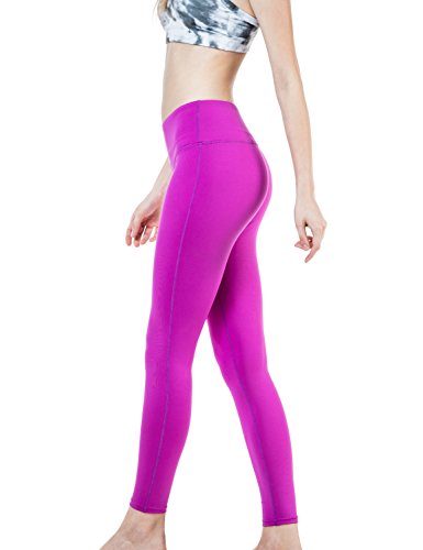 TM-YP06-PPL_Small J-DEM Tesla Women's Yoga Pants Slimming Fitness Leggings w Hidden Pocket YP06