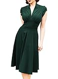 Miusol Women's Deep-V Neck Elegant Cap Sleeve Vintage Bridesmaid Dress