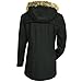 Alpine Swiss Duffy Womens Black Wool Coat Fur Trim Hooded Parka Jacket Large