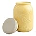 Mason Jar Cookie Jar Ceramic and Airtight - Yellow
