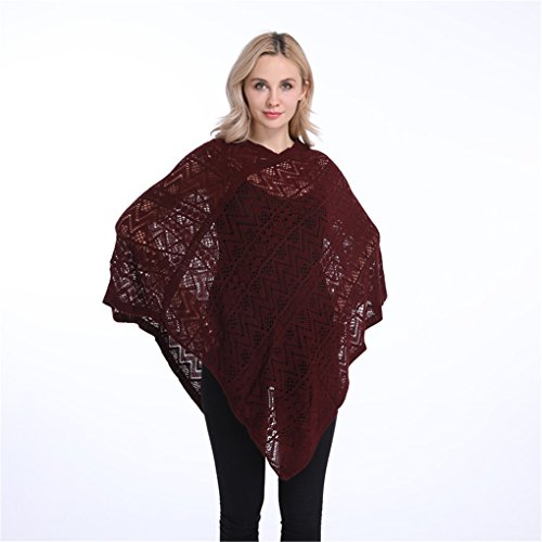 Leoparts Women Soft Knitted Pullover V Neck Batwing Poncho Cape Spring Sweater Cloak Shawl