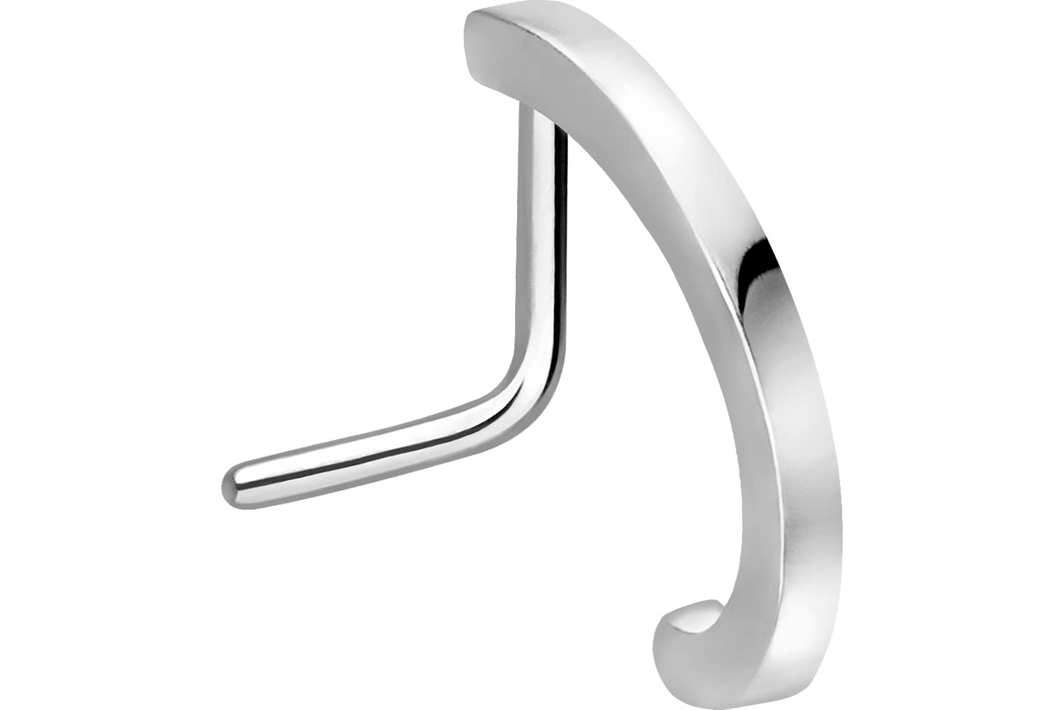 Piercingline® women's nose stud, narrow design, surgical steel, 0.8 mm - silver colours