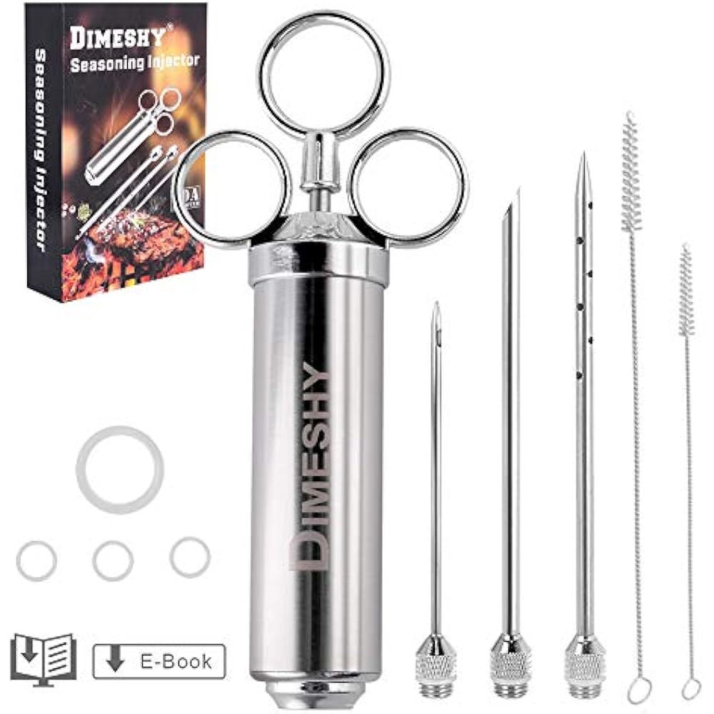 Heavy Duty 304 Stainless Steel Meat Injector Kit With 2oz Large