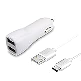 Moto Z / Z Droid / Z Force Droid / Z Play Droid Car Charger - iRAG 3.1A 2-Port USB Adapter with 3.3ft Type C to A Charging Cable Cord
