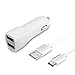 Moto Z / Z Droid / Z Force Droid / Z Play Droid Car Charger - iRAG 3.1A 2-Port USB Adapter with 3.3ft Type C to A Charging Cable Cord