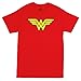 Wonder Woman Classic Logo Symbol Tee (Extra Large, Red)