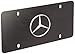 Mercedes-Benz Logo on Black Steel Auto License Plate, Official Product