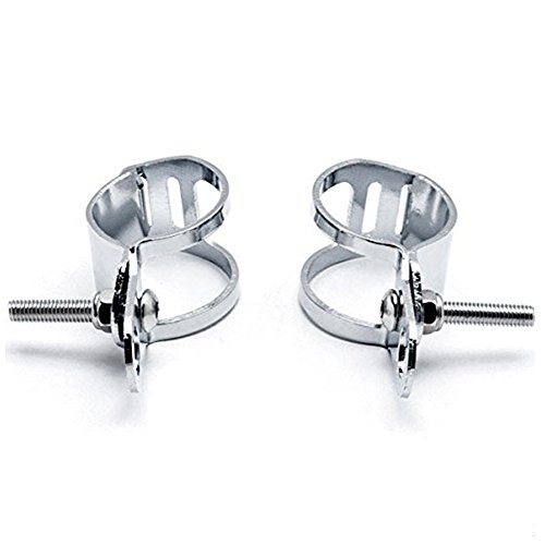 DLLL Universal Motorcycle Motorbike Chrome Turn Signal Light Mount Brackets Fork Ear 30-43mm for Harley Honda Suzuki Vespa Kawasaki Yamaha Victory Volusia Marauder ATV Scooter