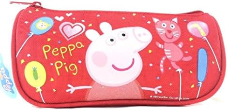 Disney Authentic Licensed Peppa Pig Multi Purpose Triangle Style Pencil Case-RED