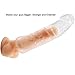Condom Extender, James Love Crystal Soft Penis Extender Enlarger Sleeve Condom Sexual Delay Ejaculation Toy for Men (Lengthen 70MM) (Clear)