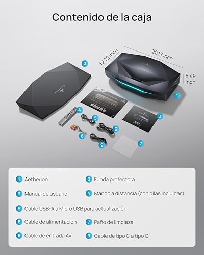 AWOL Aetherion Pro Ultra Cotra Distance RGB 4K Laser Projector, 2600 ISO Lumens, PixelLock Clarity, Dolby Vision, 110% Rec.2020, Low 1ms Input Delay, Home Theater Projector