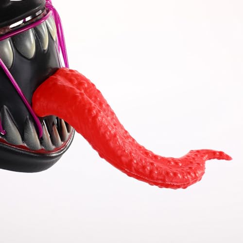 TOUTSEUL Men Women LED Masquerade Mask Cosplay Halloween Party Night Club Costume with Venom Design Light UP MASK (Red)