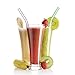 Reusable Bent Glass Drinking Straws, Set of 6 with 2 Cleaning Brushes,Shatter Resistant,BPA Free, Non-Toxic, Eco-Friendly, 200mm x 10mm (Bent 8'' x10mm, Transparent), (Pack of 6)