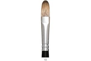 Trekell Legion Synthetic Mongoose Long Handle Artist Brushes for Oil and Acrylic Filbert - 9100KF Series / 10