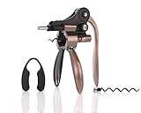 Rabbit Wine Opener Gift Set by Vino Culto – Compact, Vertical Wing Corkscrew Lever Bottle Opener With Wine Foil Cutter & Replacement Spiral Worm – Wine Bar Essential Accessory