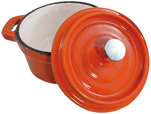 Click Here to See More Images Paderno World Cuisine Mini Orange Enamel Dutch Oven, 9-Ounce