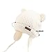 XIAOHAWANG Warm Baby Hat Cute Bear Toddler Earflap Beanie for Fall Winter (0-7Months, White)