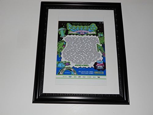 Large Framed Bonnaroo 2014 Poster All Bands Listed Kanye, Jack White 24" by 20"