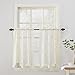 No. 918 Alison Floral Lace Sheer Rod Pocket Kitchen Curtain Tier Pair, 58