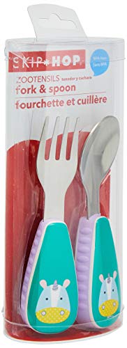 Skip Hop Toddler Utensils, Fork and Spoon Set, Unicorn