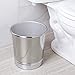 MetroDecor mdesign Steel Wastebasket Trash Can for Bathroom/Office/Kitchen, Brushed Nickel/Chrome