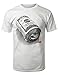 URBANCREWS Mens Hipster Hip Hop Roll of Money T-shirt WHITE MEDIUM