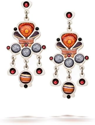 Artazia Burnt Orange and Brown Tones African Motif Zulu Fashion Earrings E5705
