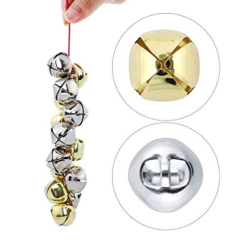 image for CEWOR 168Pcs Craft Bells 1Inch Christmas Jingle Bells with 98ft Red Co