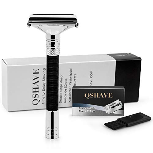 QSHAVE Parthenon Adjustable Double Edge Safety Razor V2.0 Long Handle