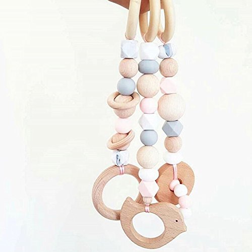 Wall of Dragon Baby Rattle Toys Animal Wooden Rattle Ring Natural Wood Beads Play Gym Toy Stroller Toys Hanging Mobile Crib Newborn Infant Gift - Thumbnail 3