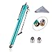 Wisdompro Stylus, 4.8 Inch Universal Microfiber Mesh Tip Stylus Pen with 2pcs Replacement Tips and Tether for Touch Screen Devices - Mint
