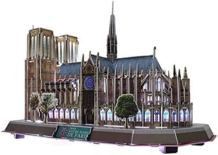 3D Architecture Puzzle Collectible Model Kits Puzzle Challenge Gift Set for Children and Adults,as Hobbies Gifts,Notre Dame De Paris France,293 Pieces