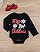 4Pcs Christmas Outfit Set Baby Boy Girl Clothes Infant My First Christmas Romper Plaid Pants(0-6Months)