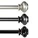 H.VERSAILTEX Window Curtain Rods for Windows 66 to 120 Inches Adjustable Decorative 3/4 Inch Diameter Single Window Curtain Rod Set with Classic Finials, Nickel
