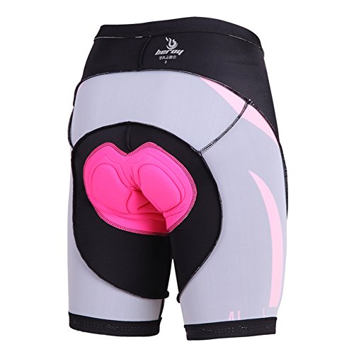beroy Bike Shorts with 3D Gel Padded,Womens Gel Cycling Shorts(L,Light